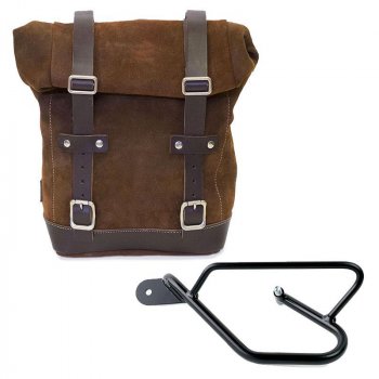 Seitentasche aus Spaltleder + Guzzi V9 Bobber SX Rahmen