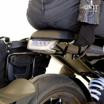 Seitentasche aus Spaltleder + husqvarna 401 Rahmen