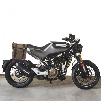 Satteltasche aus Spaltleder + rechter Rahmen Husqvarna 401 (ab 2020)