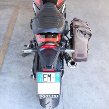 Geteilte Seitentasche aus Leder + Kawasaki Z900RS DX-Rahmen