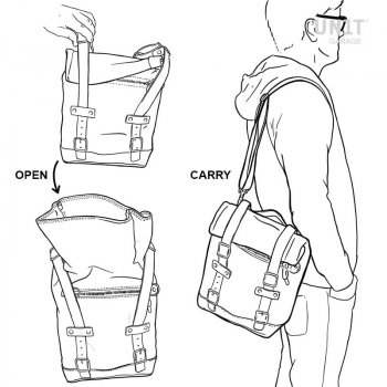 Seitentasche aus Spaltleder + Kawasaki Z900RS linker-Rahmen