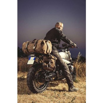 Seitentasche aus Leder + rechtsseitiger Rahmen NineT