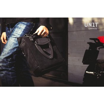 Seitentasche aus Spaltleder + Rahmen der NineT Serie