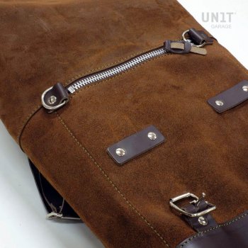 Seitentasche aus Leder Split + T120 Rahmen
