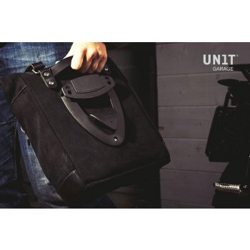 Geteilte Seitentasche aus Leder + Triumph Speed Twin DX-Rahmen