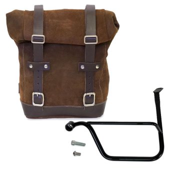 Seitentasche aus Spaltleder + Triumph Speed Twin linker-Rahmen