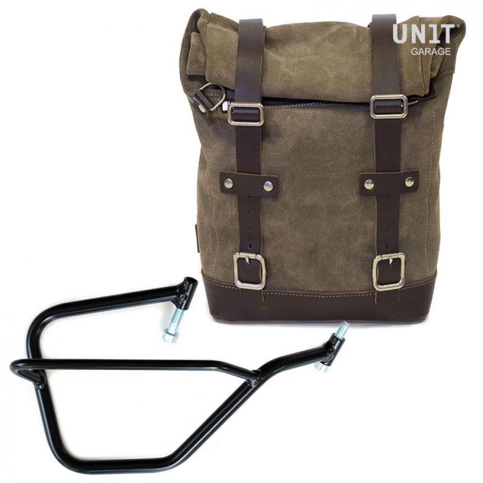 Seitentasche aus Spaltleder + Yamaha Recht Rahmen