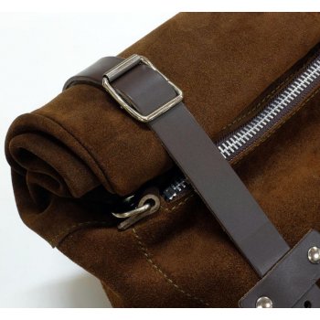 Seitentasche aus Spaltleder + Yamaha Linke Rahmen