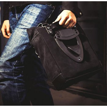 Seitentasche aus Spaltleder + Yamaha Linke Rahmen