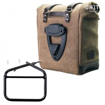 Seitentasche aus Spaltleder + Ducati Scrambler Rahmen