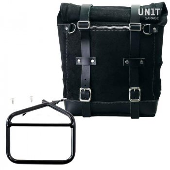 Seitentasche aus Spaltleder + Ducati Scrambler Rahmen