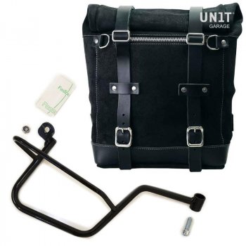 Seitentasche aus Spaltleder + Guzzi V7 DX Rahmen