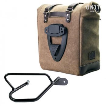 Seitentasche aus Spaltleder + Guzzi V9 Bobber DX Rahmen