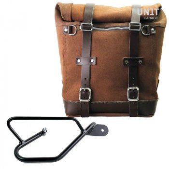 Seitentasche aus Spaltleder + Guzzi V9 Bobber DX Rahmen