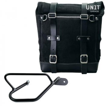 Seitentasche aus Spaltleder + Guzzi V9 Bobber DX Rahmen