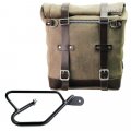 22L-30L Scram Seitentasche aus Spaltleder + rechter Guzzi V9 Bobber Rahmen
