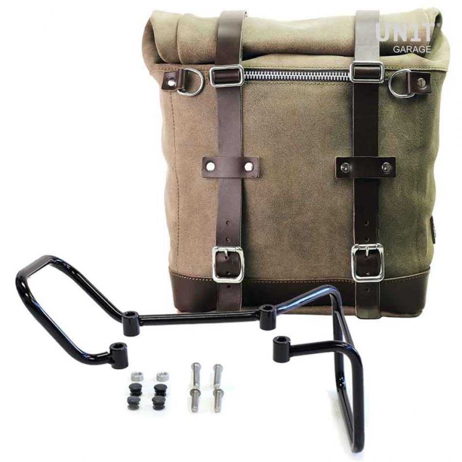 Seitentasche aus Spaltleder + husqvarna 401 Rahmen (2017-2019)