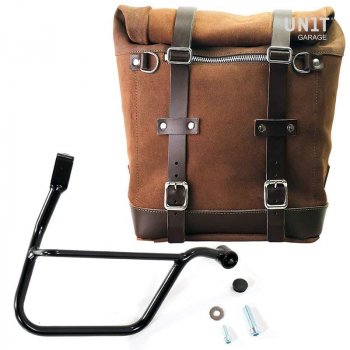 Scram Gewachste Wildleder Seitentasche 22L-30L + Rechter Hilfsrahmen Triumph Street 900 Serie (ab 2017)