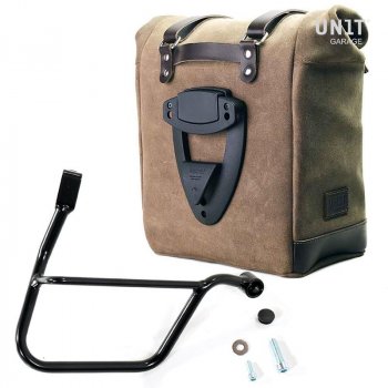 Scram Gewachste Wildleder Seitentasche 22L-30L + Rechter Hilfsrahmen Triumph Street 900 Serie (ab 2017)