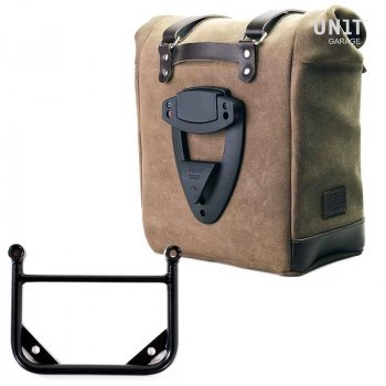 Seitentasche aus Spaltleder + Universalrahmen