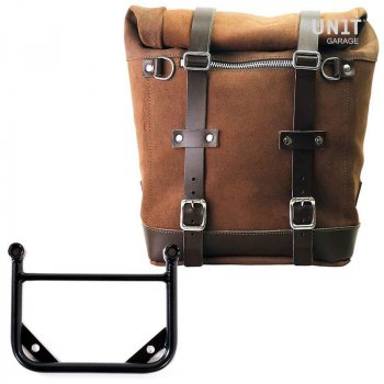 Seitentasche aus Spaltleder + Universalrahmen