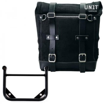 Seitentasche aus Spaltleder + Universalrahmen