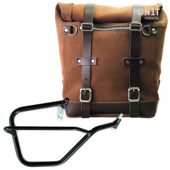 Seitentasche aus Spaltleder + Yamaha Recht Rahmen