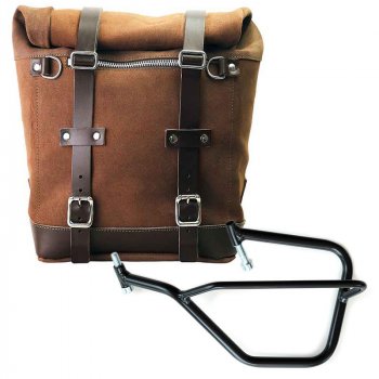 Seitentasche aus Spaltleder + Yamaha Linke Rahmen