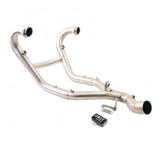 Titan-Abgaskrümmer ohne Katalysator mit sichtbaren Schweißnähten + Motorkontrollleuchte EURO 5+ BMW R12 G/S