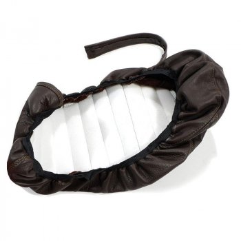 Satteldecke in braunem Leder (langer Sattel)