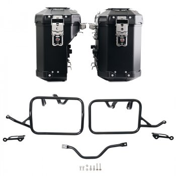 Atlas Aluminium-Taschenpaar 39L+32L + Atlas BMW R12 G/S Aluminium-Satteltaschenrahmen