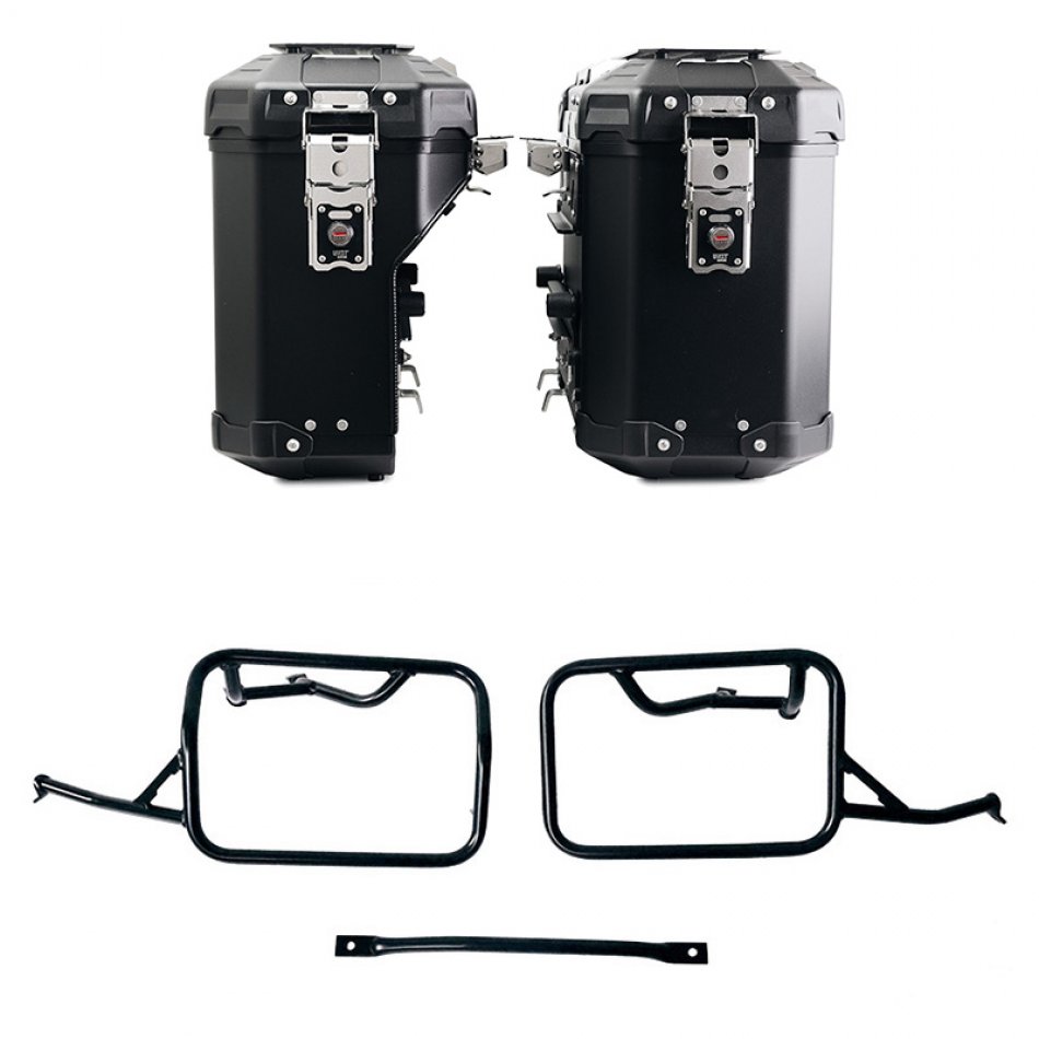 Atlas Aluminium-Taschenpaar 39L+32L + Atlas BMW R12 NineT Aluminium-Satteltaschenrahmen