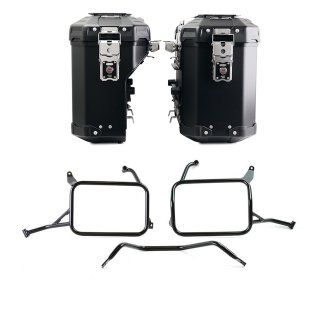 Atlas Aluminium-Taschenpaar 39L+32L + Atlas Yamaha Ténéré 700 Aluminium Satteltaschenrahmen