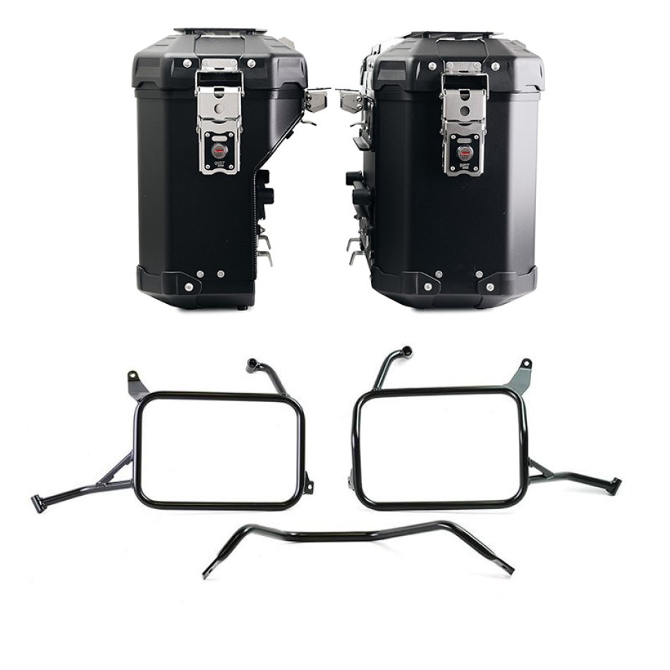 Atlas Aluminium-Taschenpaar 39L+32L + Atlas Yamaha Ténéré 700 Aluminium Satteltaschenrahmen