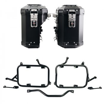 Atlas Aluminium-Taschenpaar 39L+32L + BMW R1300GS Aluminium-Satteltaschenrahmen