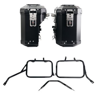 Atlas Aluminium-Taschenpaar 39L+32L + Triumph Tracker 400 Aluminium-Satteltaschenrahmen