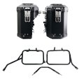 Atlas Aluminium-Taschenpaar 39L+32L + Triumph Tracker 400 Aluminium-Satteltaschenrahmen