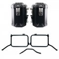 Atlas Aluminium-Taschenpaar 39L+39L + Royal Enfield Himalayan 450 Aluminium-Kofferrahmen für OEM-Auspuff (ab 2024)