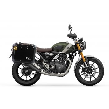 Paar Seitentaschen Atlas aus Aluminium 40L+34L + Triumph Scrambler 400 X Aluminium-Satteltaschenrahmen