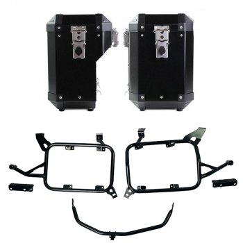 Paar Atlas-Aluminiumtaschen 47 l + 41 l mit BMW F900GS ADV-Rahmen