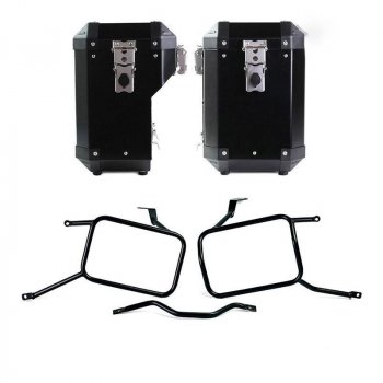 Paar Atlas 47L + 41L Aluminiumtaschen mit Triumph Street Scrambler Rahmen