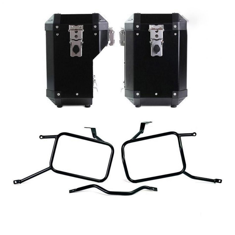 Paar Atlas 47L + 41L Aluminiumtaschen mit Triumph Street Scrambler Rahmen