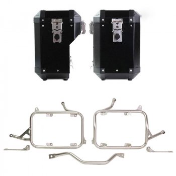 Paar Atlas-Aluminiumtaschen 47L+41L + Rahmen für BMW R1300GS Aluminiumtaschen