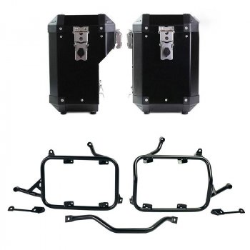 Paar Atlas-Aluminiumtaschen 47L+41L + Rahmen für BMW R1300GS Aluminiumtaschen