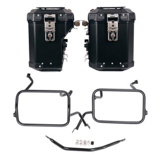 Atlas Aluminium-Seitenkoffer-Set 48L+41L + BMW F450GS Atlas Aluminium-Satteltaschenrahmen