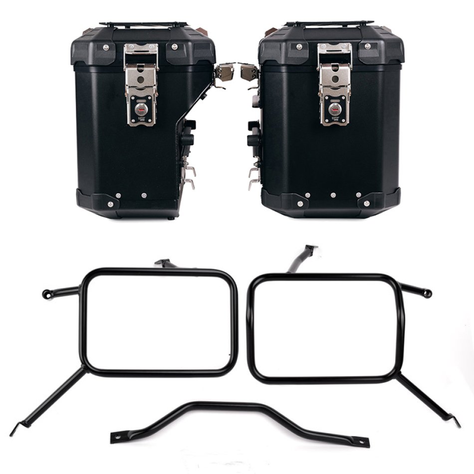 Atlas Aluminium-Seitenkoffer-Set 48L+41L + Atlas-Taschenrahmen aus Aluminium Triumph Street Scrambler 900 (ab 2026)