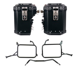 Atlas Aluminium-Seitenkoffer-Set 48L+41L + Atlas Yamaha Ténéré 700 Aluminium Satteltaschenrahmen