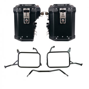 Atlas Aluminium-Seitenkoffer-Set 48L+41L + Atlas Yamaha Ténéré 700 Aluminium Satteltaschenrahmen