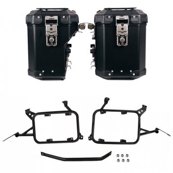 Atlas Aluminium-Seitenkoffer-Set 48L+41L + Taschenrahmen aus Aluminium R1200GS LC - R1250GS & ADV