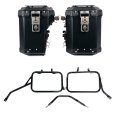 Atlas Aluminium-Seitenkoffer-Set 48L+41L + Triumph Thruxton 400 Aluminium-Satteltaschenrahmen